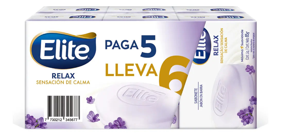 Jabón Elite Relax 85gr - 6 Unidades