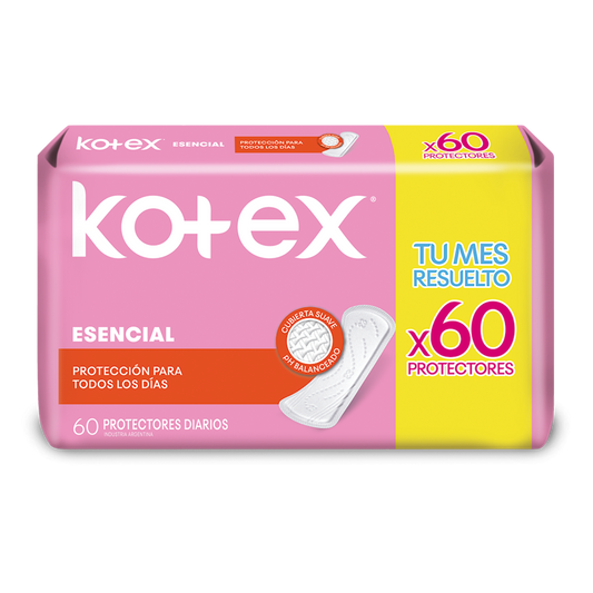 Protectores Diarios Kotex Multiajustable Esencial 60 Unidades