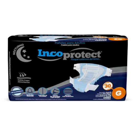 Pañales Incoprotect Nocturnos G - 30 unidades