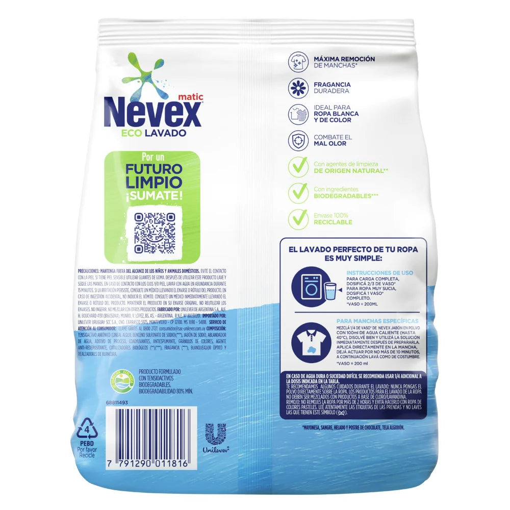 Jabón en Polvo para Ropa Nevex Clásico 3 kg