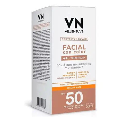 Protector Solar Villeneuve Facial Tono Medio FPS50+ 50 ml