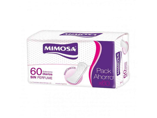 Protectores Diarios MIMOSA sin Perfume x 60 Unidades