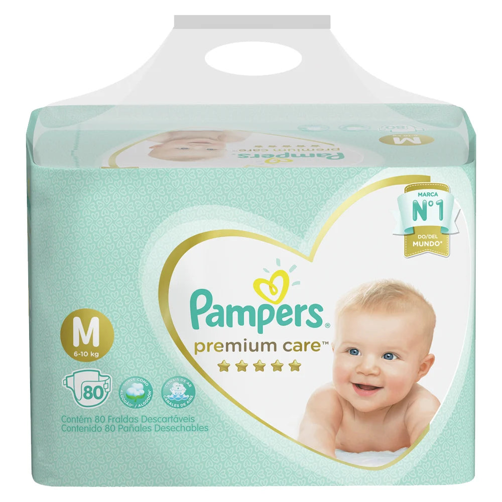 Pañales Pampers Premium Care M - 80 unidades