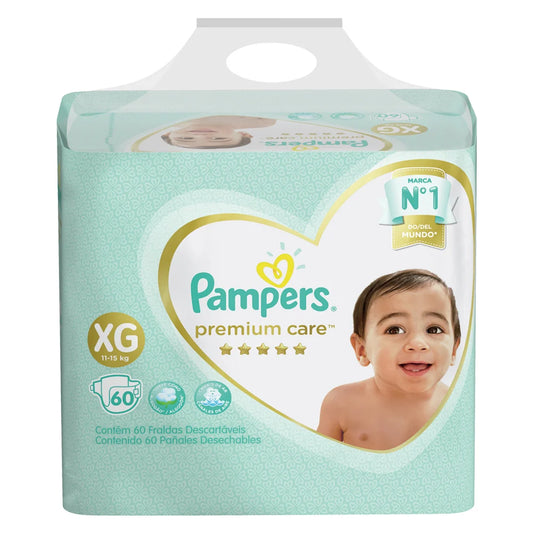 Pañales Pampers Premium Care XG - 60 unidades