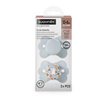 Chupete SX Pro 0-6M Suavinex Wonder Butterfly Azul - 2 Unidades
