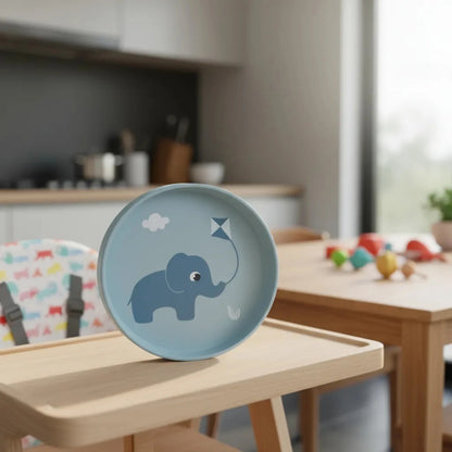 Plato de Silicona para Bebés con Ventosa Color Azul - Buba