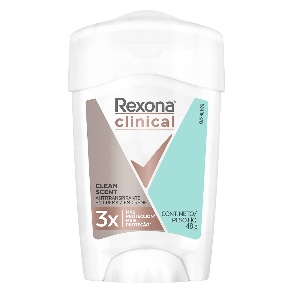 Desodorante En Crema Rexona Clinical Femenino Clean Scent - 48 gramos