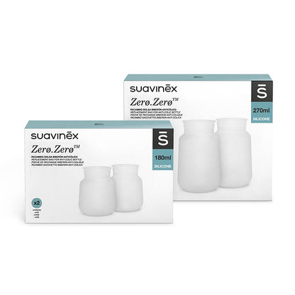 Bolsas De Recambio Para Biberon Zero 180ml 2pzas Suavinex Color Transparente