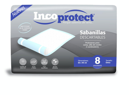 Sabanillas Descartables Incoprotect 8 unidades