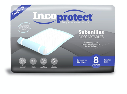 Sabanillas Descartables Incoprotect 8 unidades