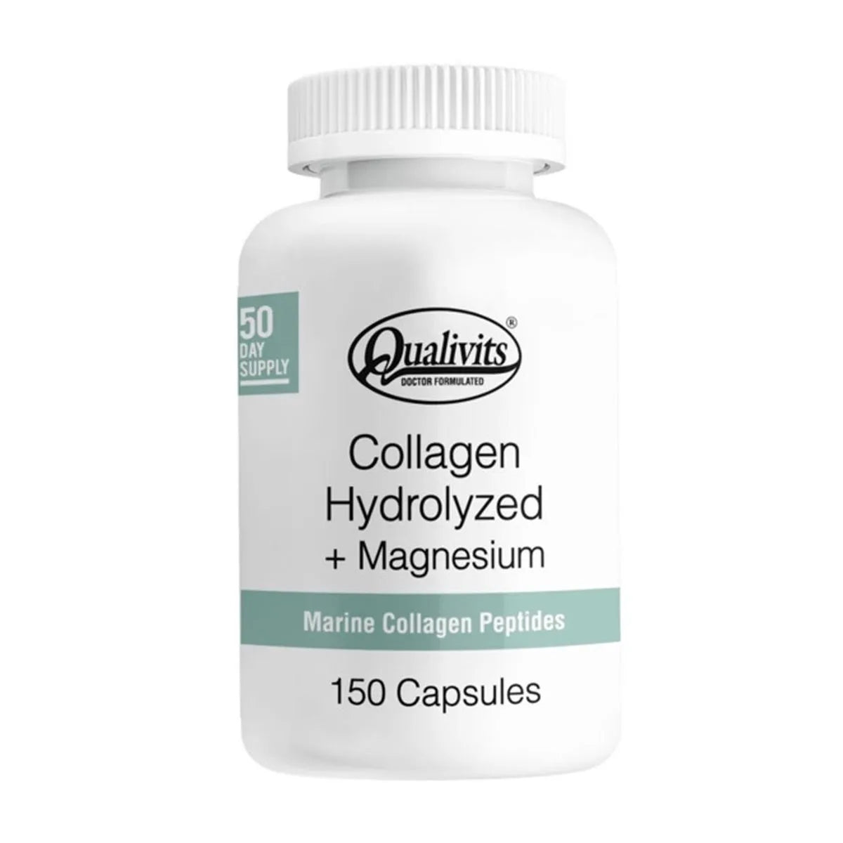 Colágeno Hidrolizado 400 mg + Magnesio 100 mg Qualivits - 150 Cápsulas