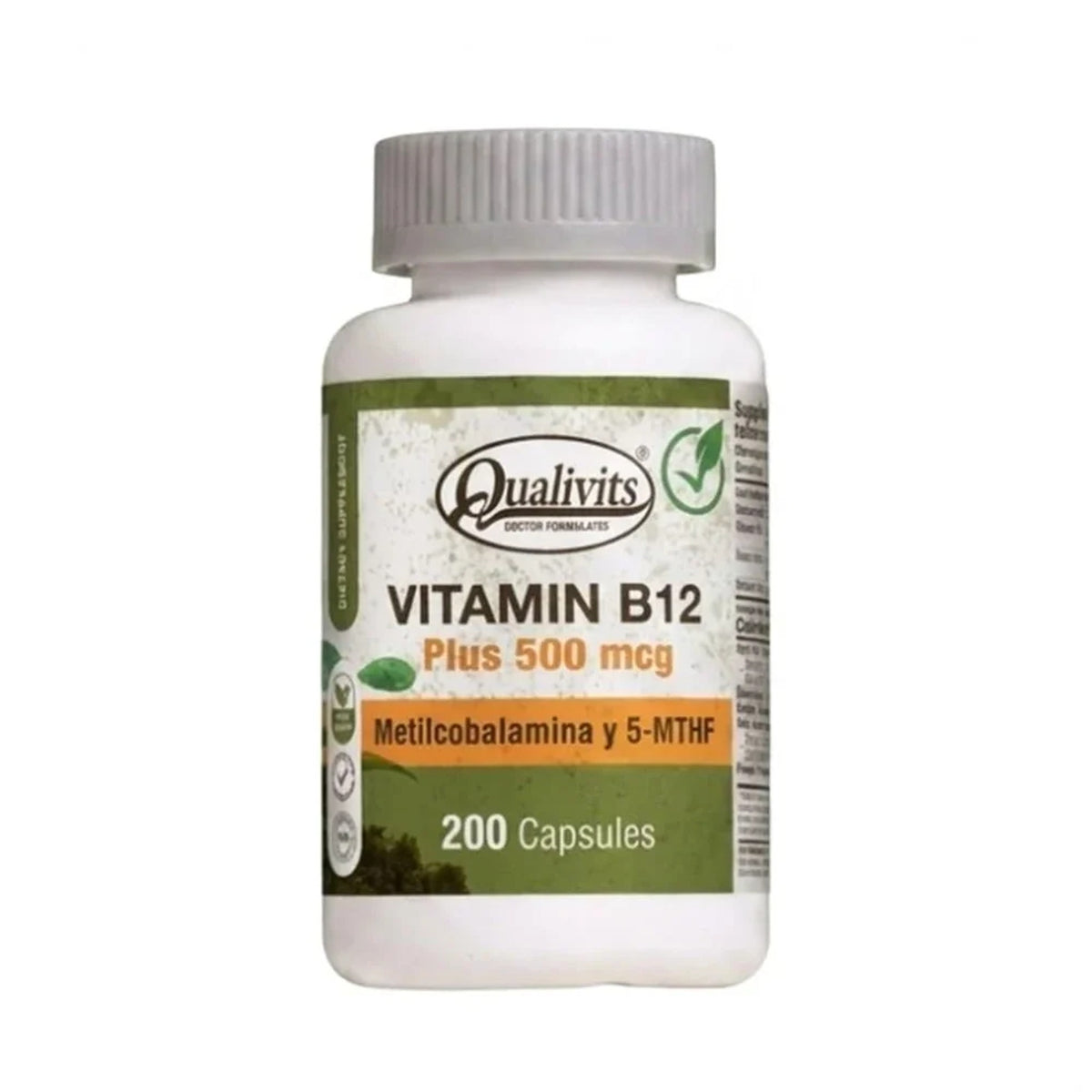 Vitamina B12 Metilcobalamina 500 mcg Plus Qualivits - 200 Cápsulas