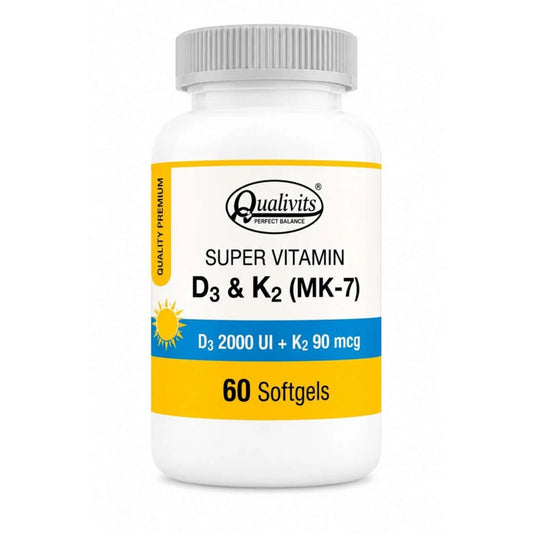 Vitamina D3 + K2 MK-7 Qualivits - 60 Cápsulas Blandas