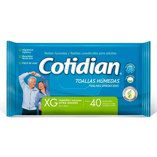 Toallitas Húmedas Cotidian Adulto - 40 Unidades