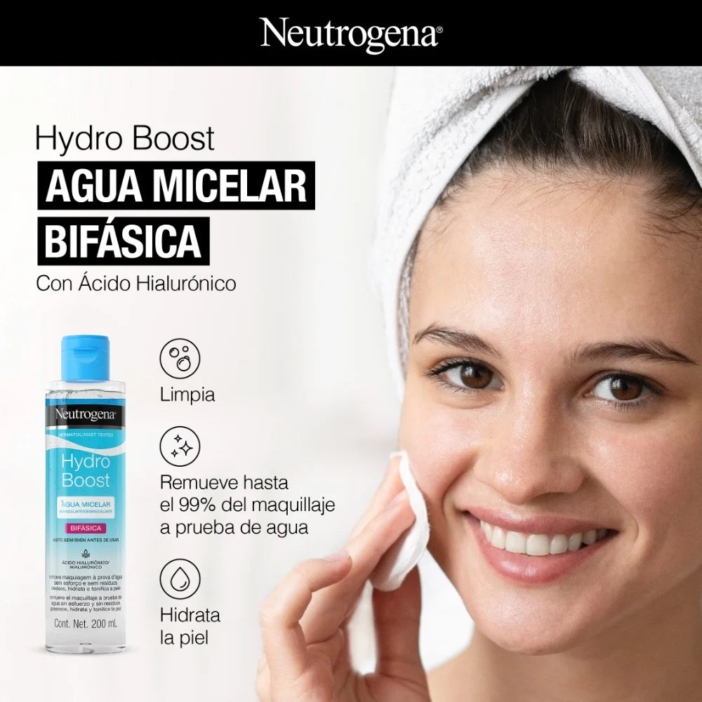 Agua Micelar Neutrógena Hydro Boost Bifásica 200 ml