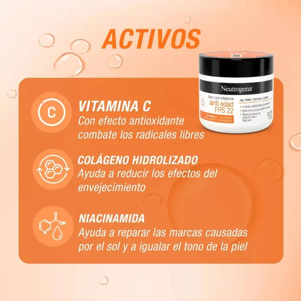 Crema Neutrogena Antiedad FPS22 100 g