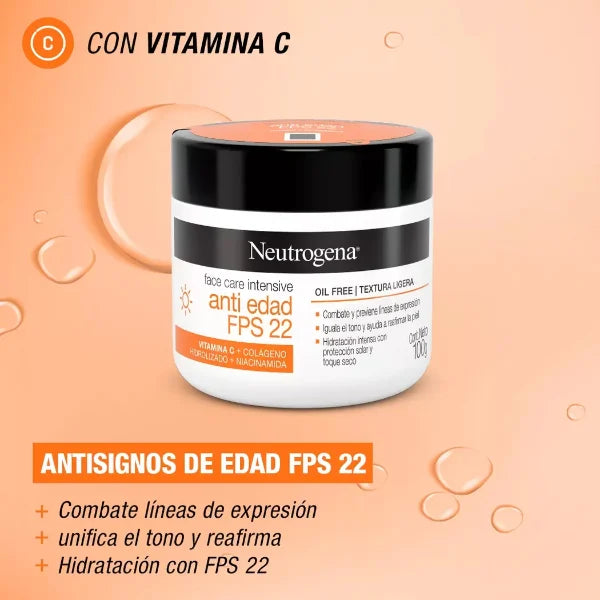 Crema Neutrogena Antiedad FPS22 100 g