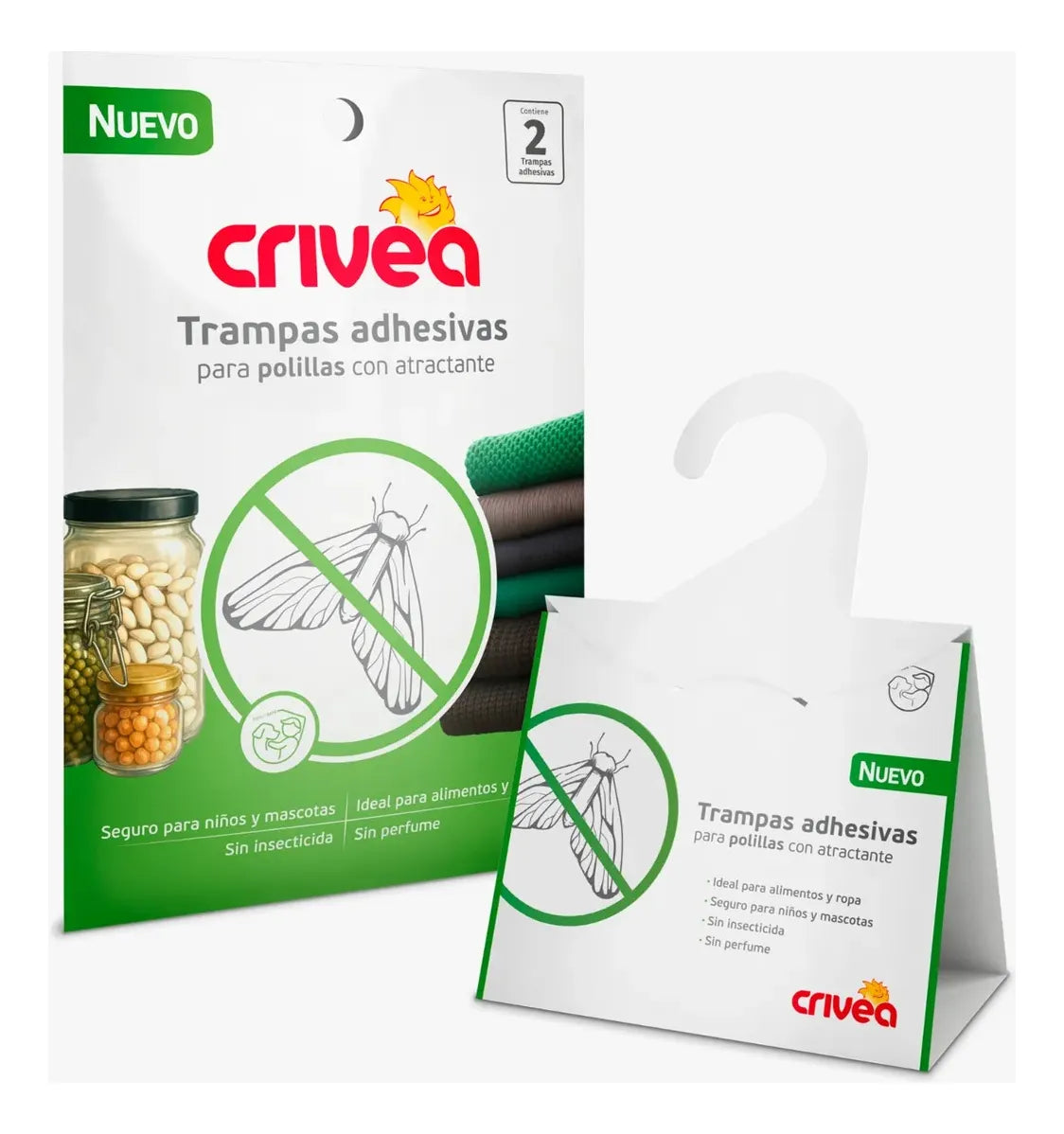 Trampas Adhesivas Antipolillas Crivea - 2 Unidades