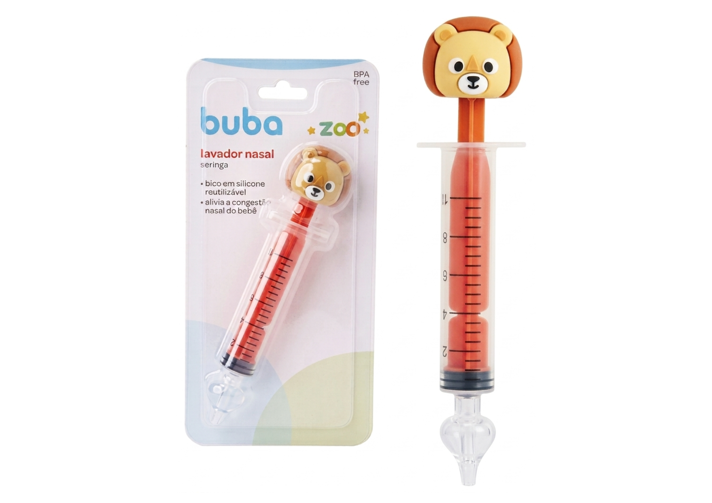 Jeringa para Lavado Nasal Buba León Naranja