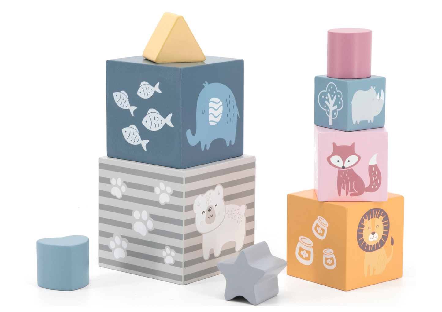 Cubos Encastrables y Apilables Montessori + 12Meses