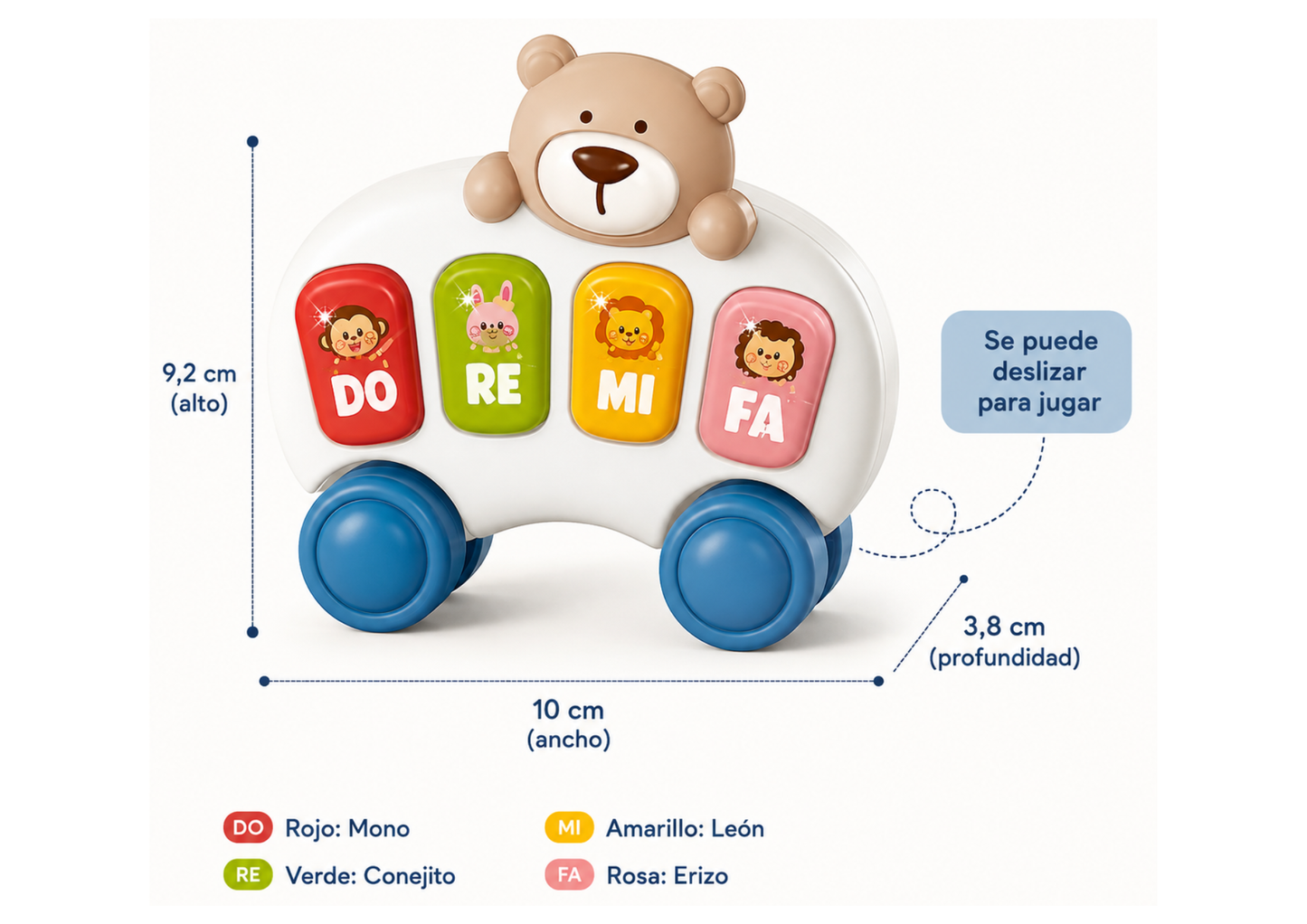 Auto de Arrastre Musical para Bebé +18M - Con Sonido
