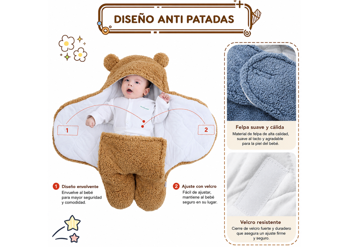 Manta Envolvente de Corderito para Bebé - Saco de Dormir