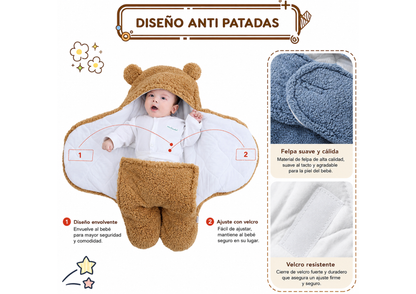Manta Envolvente de Corderito para Bebé - Saco de Dormir