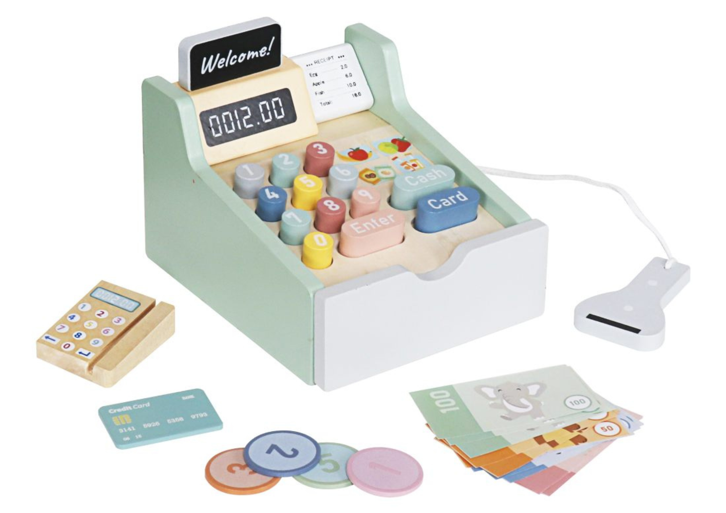 Caja Registradora de Madera Montessori x19 Piezas - Polar B