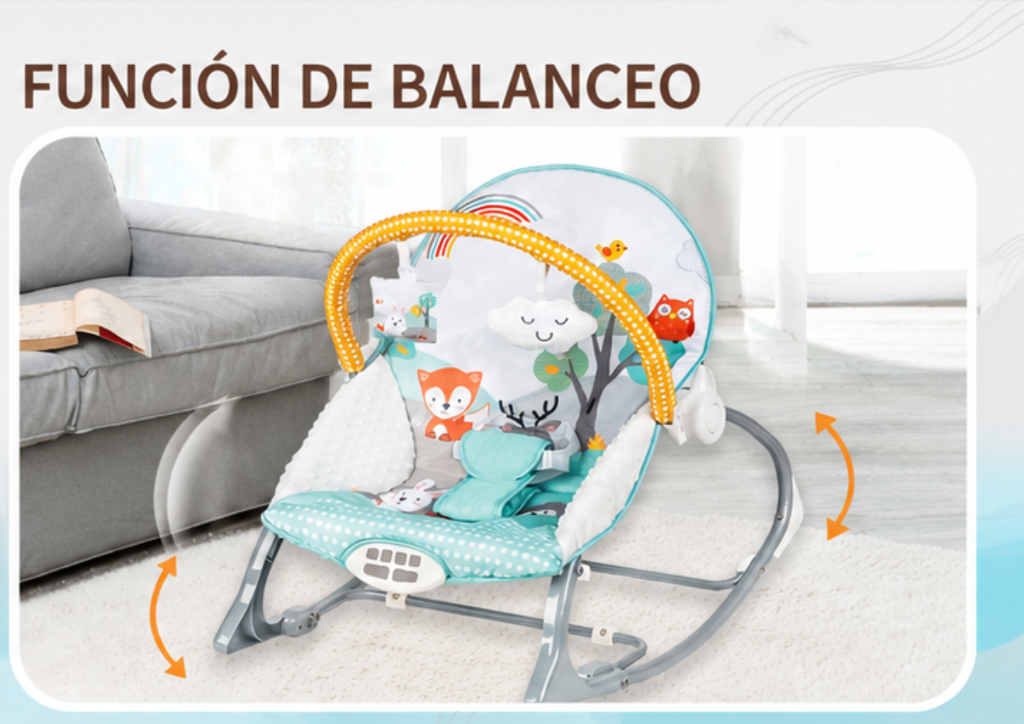 Silla Mecedora 3 en 1 para Bebé con Vibración y Juguetes