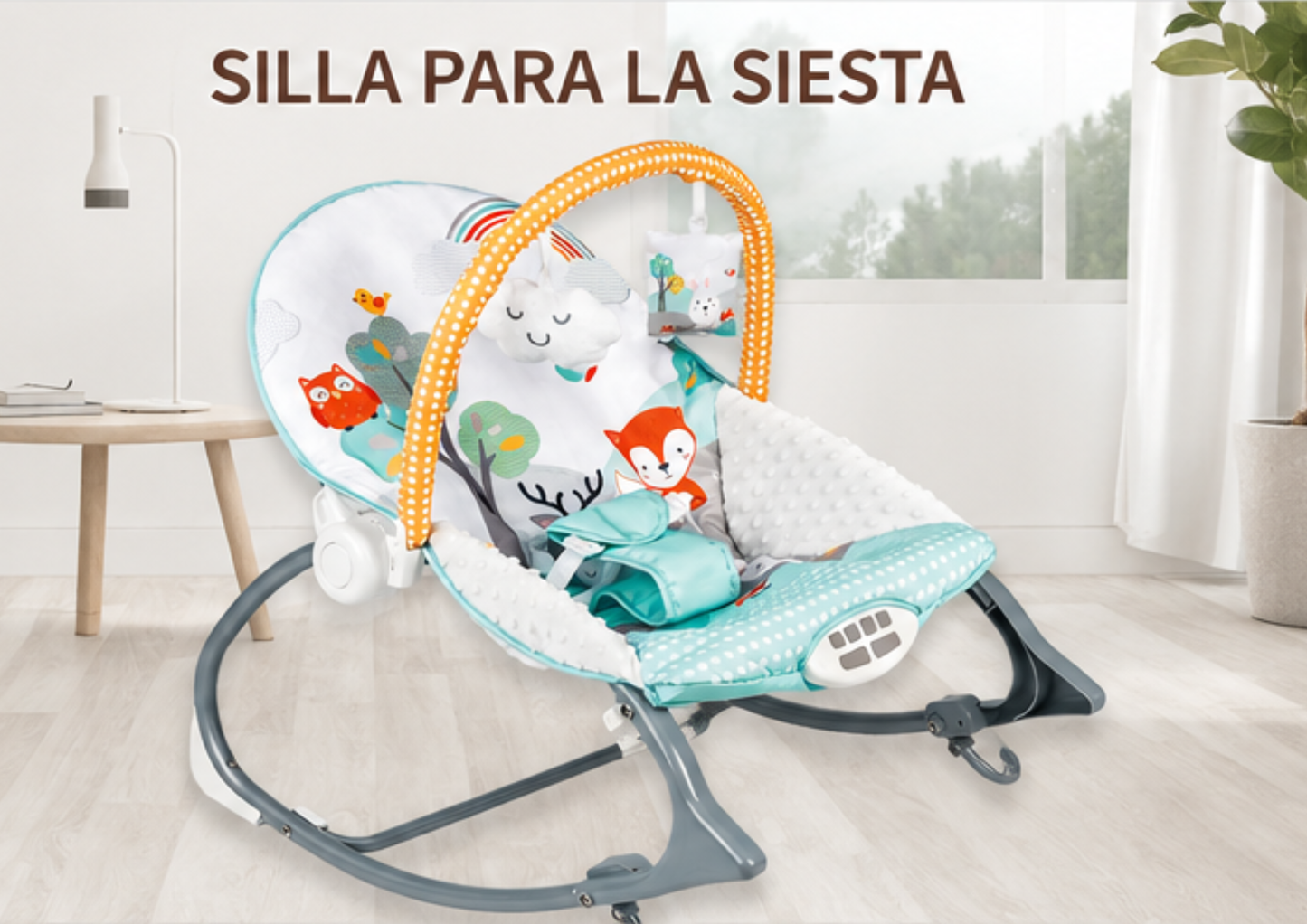 Silla Mecedora 3 en 1 para Bebé con Vibración y Juguetes