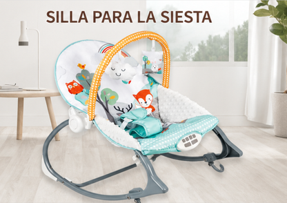 Silla Mecedora 3 en 1 para Bebé con Vibración y Juguetes