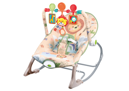 Silla Mecedora 3 en 1 para Bebé con Vibración y Juguetes - León