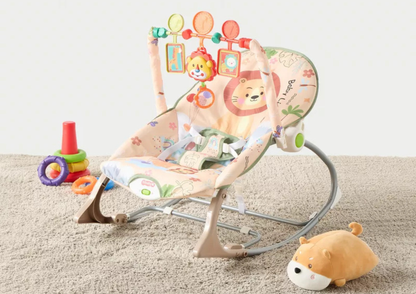 Silla Mecedora 3 en 1 para Bebé con Vibración y Juguetes - León