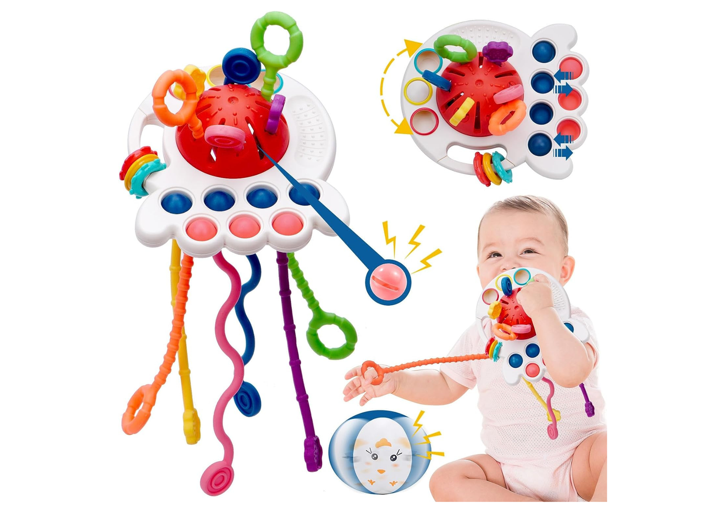 Juguete Sensorial Montessori de Silicona - Mordillo para Bebé