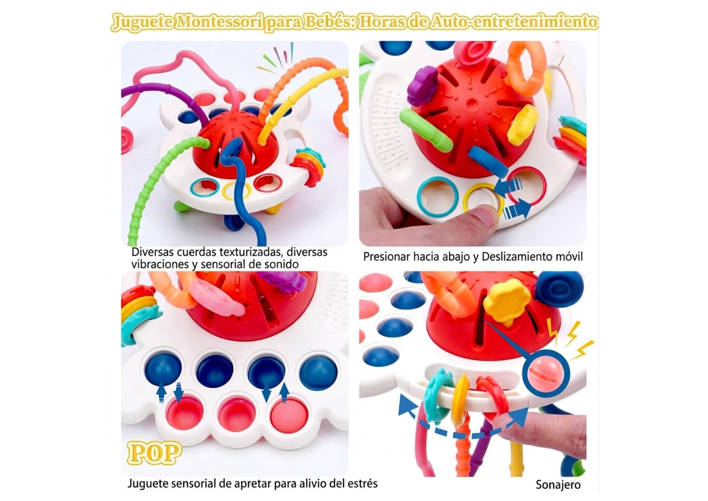 Juguete Sensorial Montessori de Silicona - Mordillo para Bebé