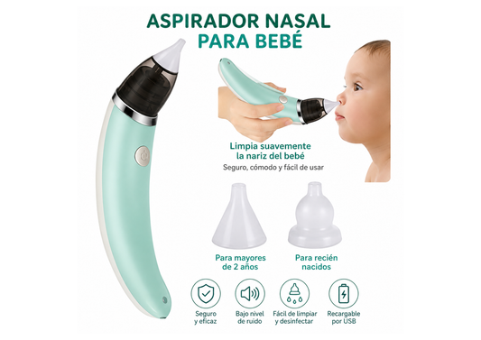 Aspirador Nasal Eléctrico para Bebé USB - 5 Niveles