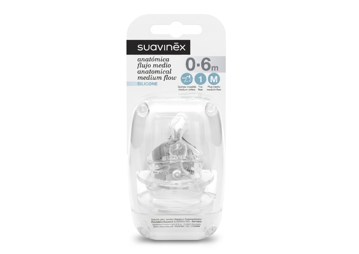 Pack x2 Tetinas Anatómicas de Silicona Flujo M 0-6M - Suavinex