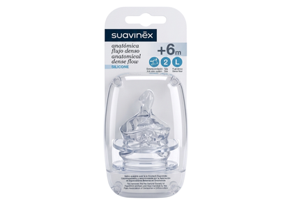 Pack x2 Tetinas Anatómicas de Silicona Flujo L 0-6M Suavinex