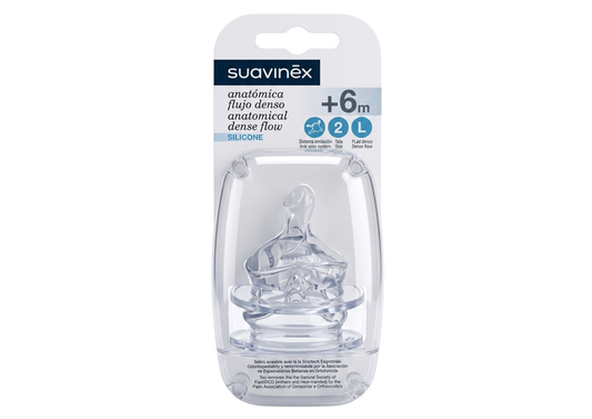 Pack x2 Tetinas Anatómicas de Silicona Flujo L 0-6M Suavinex