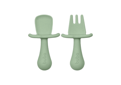Set x2 Cubiertos de Entrenamiento con Tope Verde - Buba