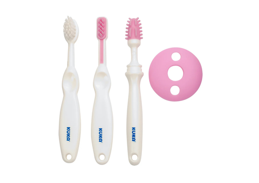 Kit x3 Higiene Dental para Bebé Rosa - Kuka