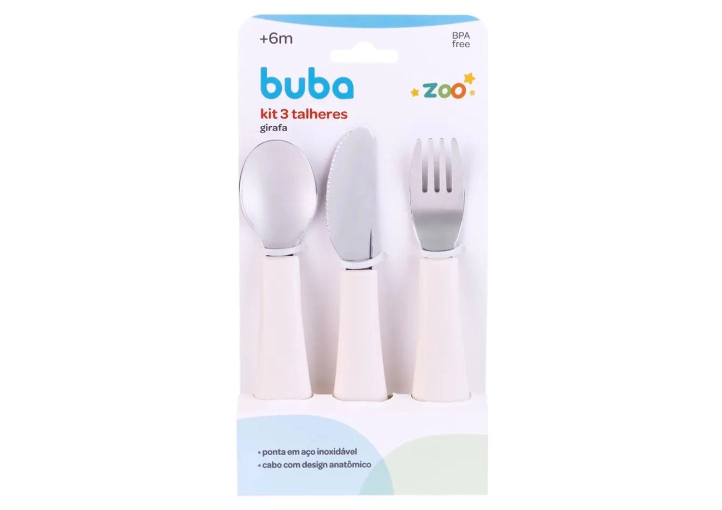 Set x3 Cubiertos de Acero Inoxidable - Blanco