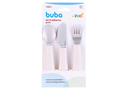 Set x3 Cubiertos de Acero Inoxidable - Blanco