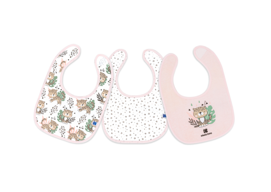 Set x3 Baberos Impermeables Savanna Kikkaboo - Rosa