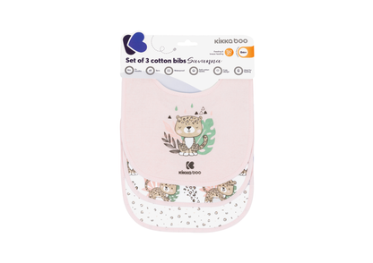 Set x3 Baberos Impermeables Savanna Kikkaboo - Rosa