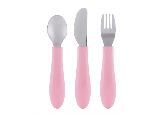 Set x3 Cubiertos de Acero Inoxidable - Rosa