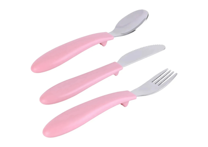 Set x3 Cubiertos de Acero Inoxidable - Rosa