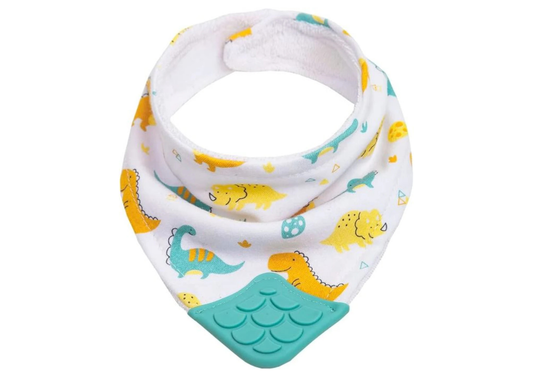 Babero Bandana con Mordillo BUBA - Dino verde