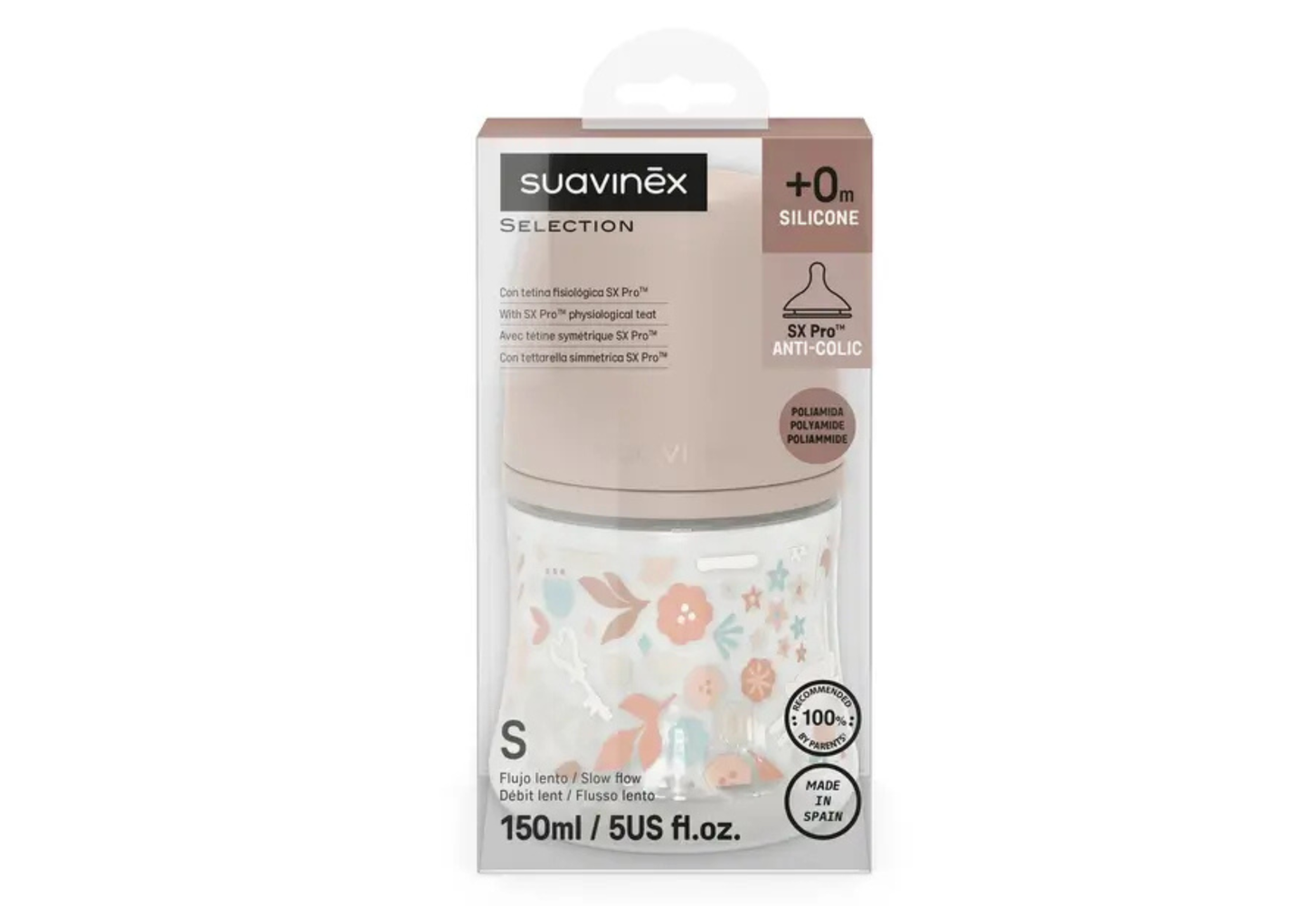 Mamadera Suavinex 150 ml Wonder Rosa