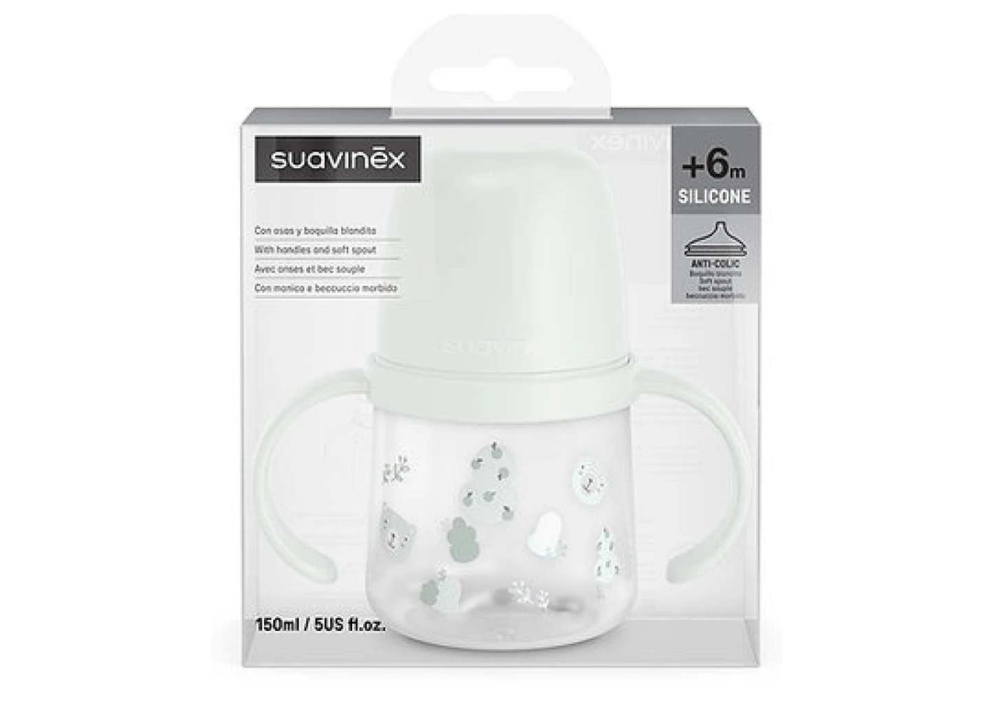 Vaso con Asas 150ml Suavinex +6M - Verde agua